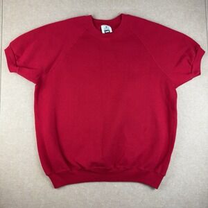 Vintage Lee Sweatshirt Men's XL‎ Red Short Sleeve Pullover Crewneck Made in USA